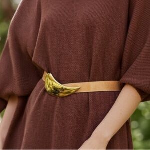 Vintage Alexis Kirk Reptile Skin Leather Belt SZ 31 Waist